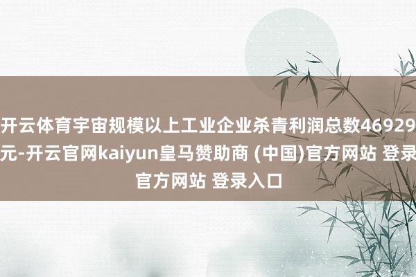 开云体育宇宙规模以上工业企业杀青利润总数46929.7亿元-开云官网kaiyun皇马赞助商 (中国)官方网站 登录入口