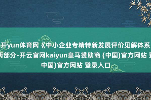 开yun体育网《中小企业专精特新发展评价见解体系》分为两部分-开云官网kaiyun皇马赞助商 (中国)官方网站 登录入口